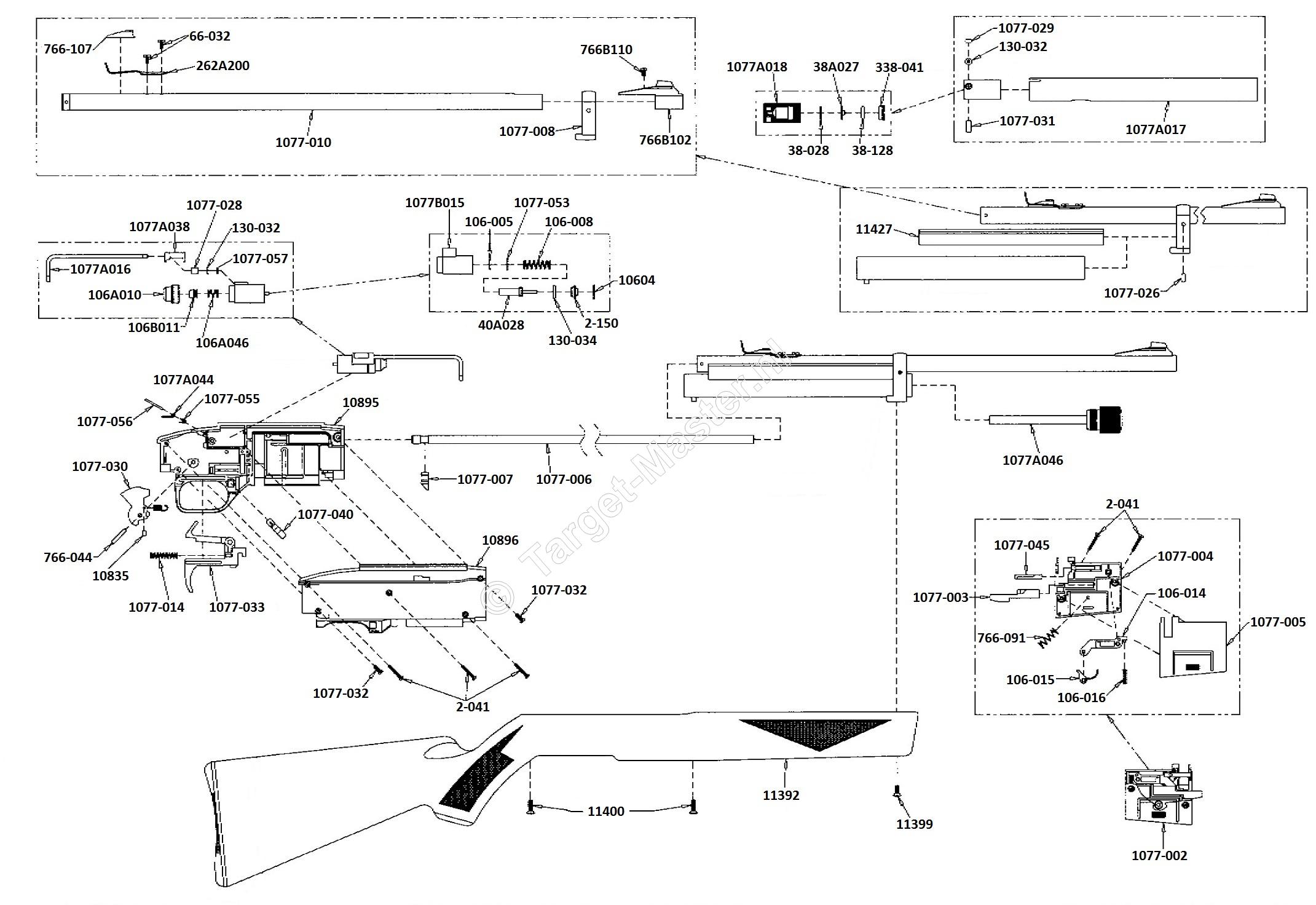 1077W, Parts Drawing Crosman RepeatAir 1077W